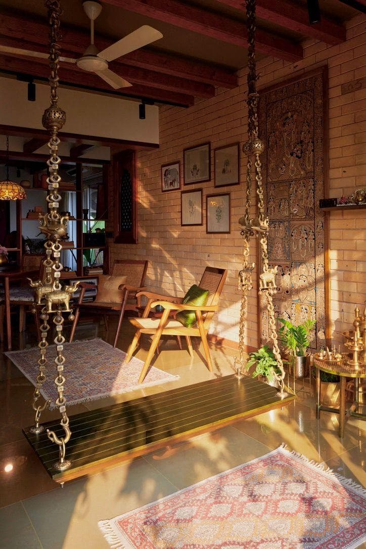 Cane & Light apartment interior, Kannur